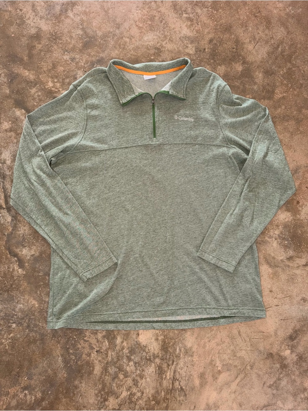 Columbia Mens XXL Green Quarter Zip Pullover Game Day Golf Tailgate Fall